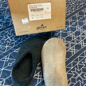 Glerups Kids Wool Slippers - Forest Green